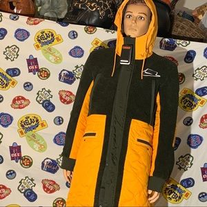 Nike Orange and Dark Green Activewear Trench Coat